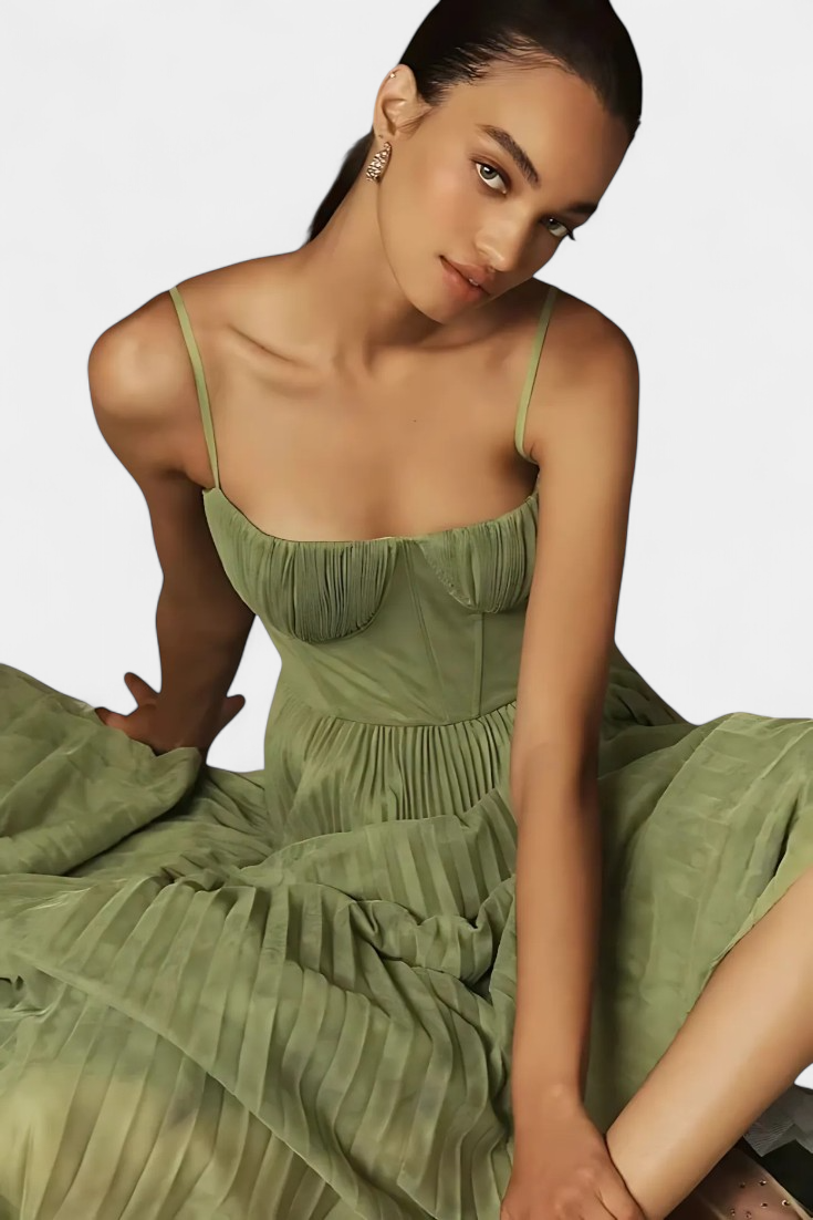 Ottilie - Pleated Tulle Midi Dress