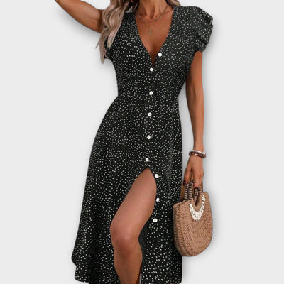 Chic Polka Dot Midi Dress