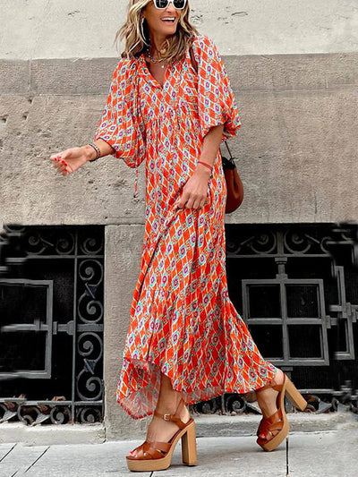 Lena™ | Bohemian Printed Maxi Dress
