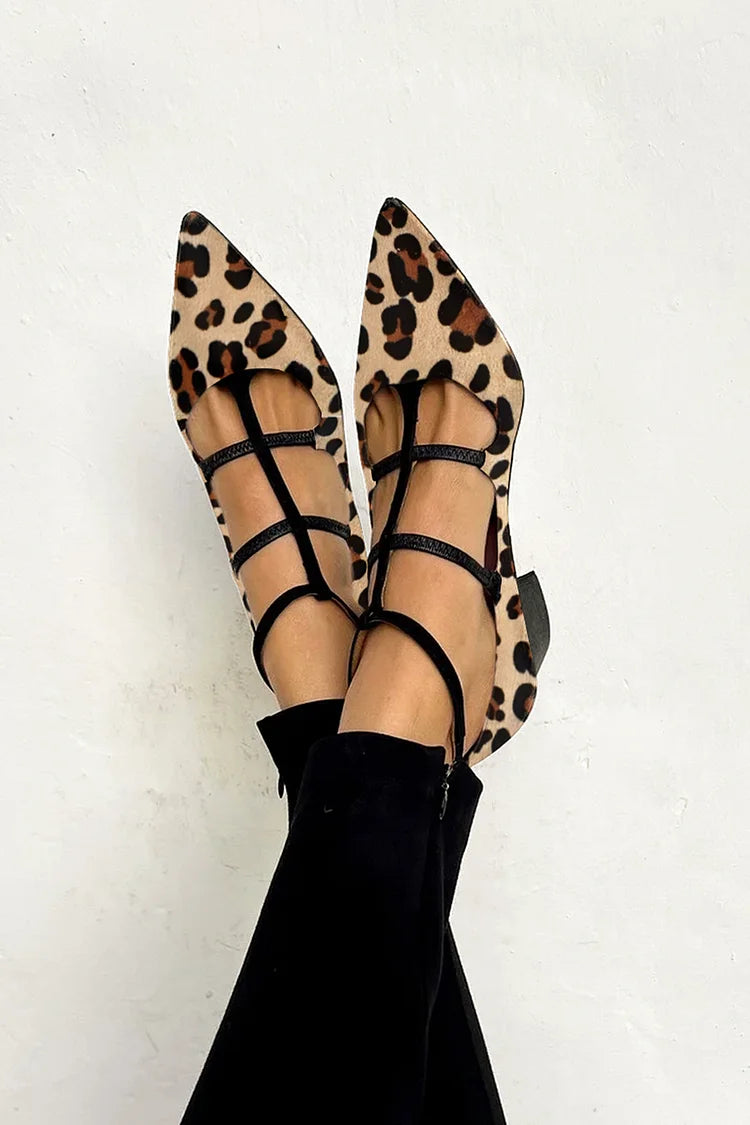 Ludovica™ | Animal print ballerinas with thin straps