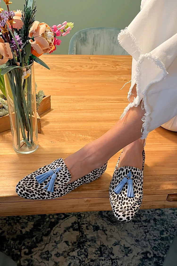 Ella & James | SPOTTED LOAFERS WITH BLUE TASSEL
