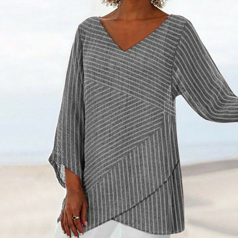 Penelope - Draped Stripe Top