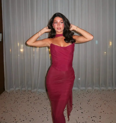 Aniyah | Strapless Bodycon Maxi Dress