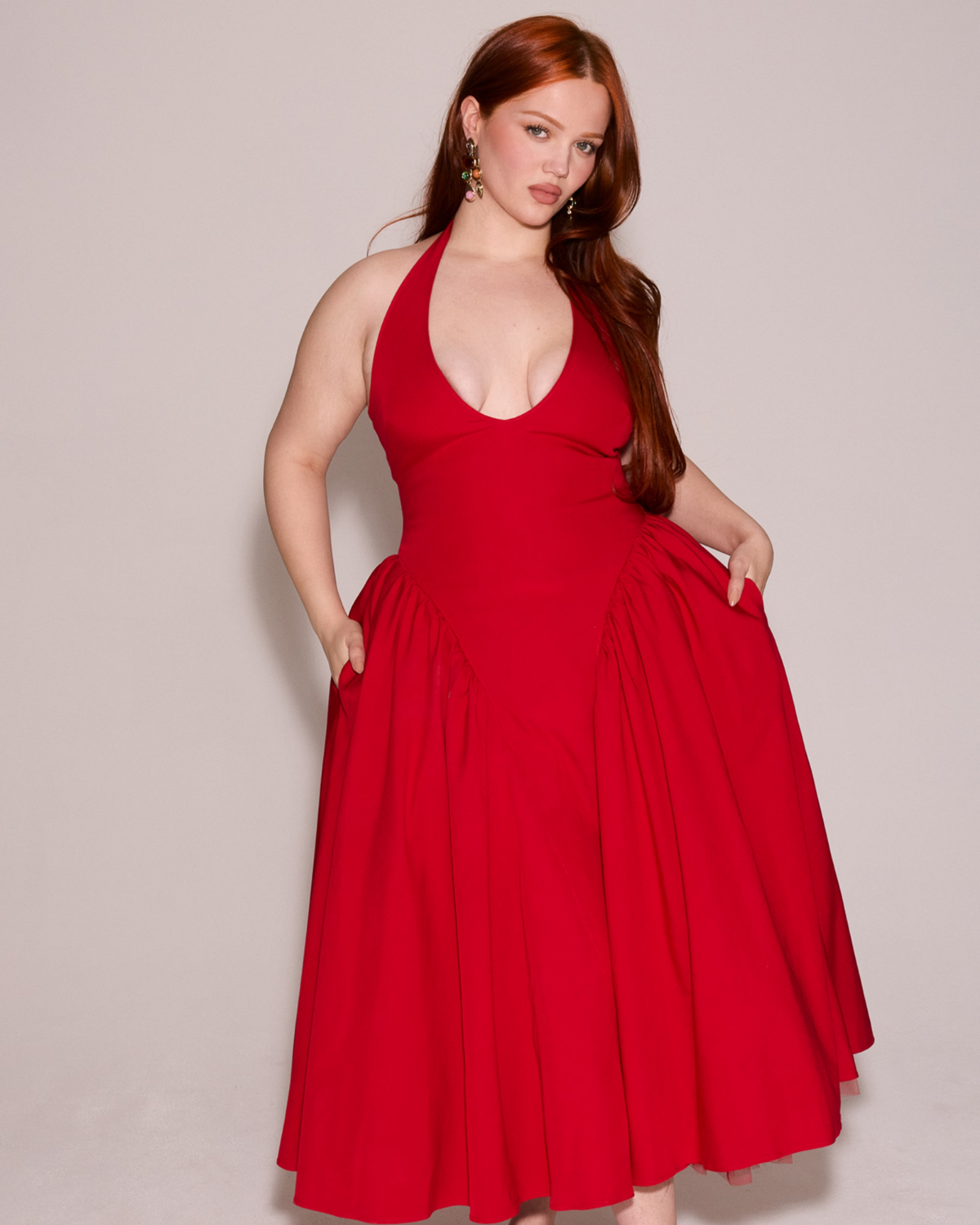 Monroe – Iconic Style Red Midi Dress