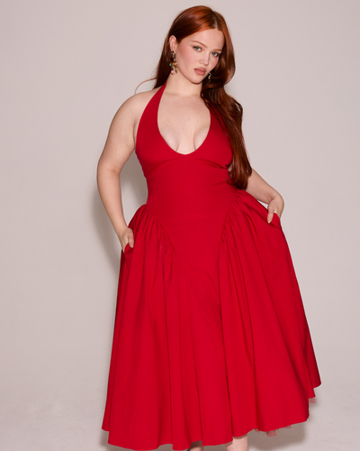Monroe – Iconic Style Red Midi Dress