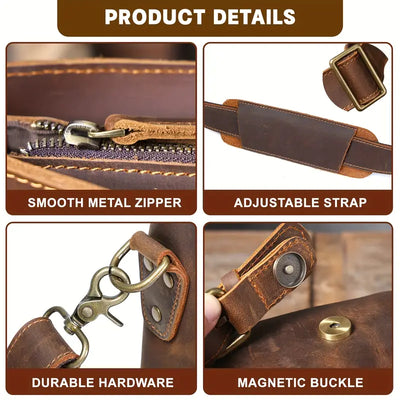 Retro Brown Messenger Bag | Cillian