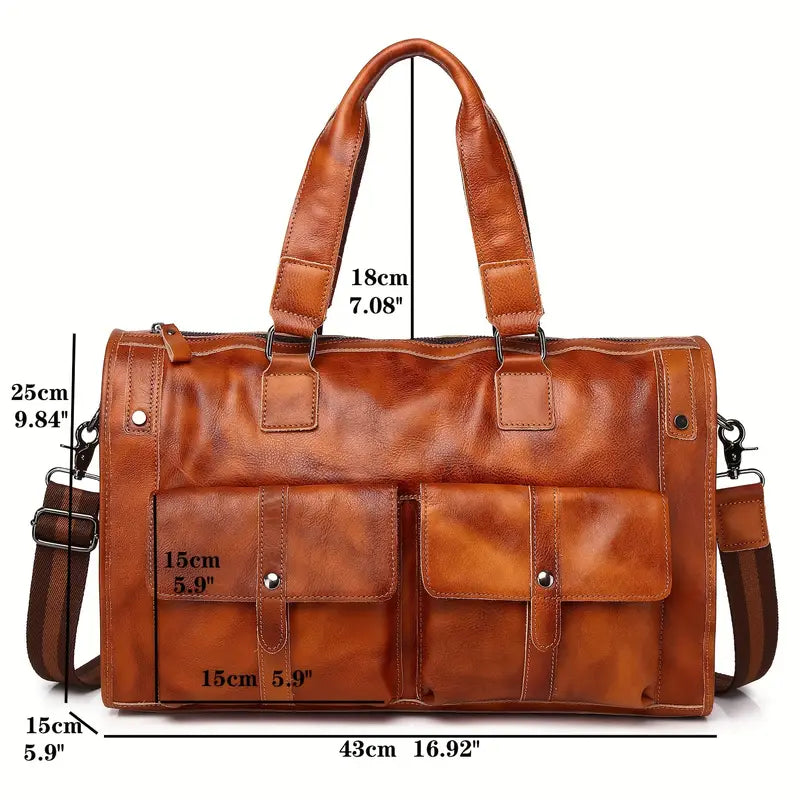 Large Leather Men's Luggage Bag | Lynx