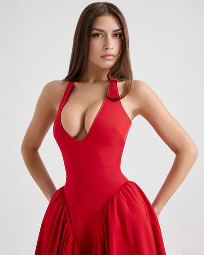 Monroe – Iconic Style Red Midi Dress