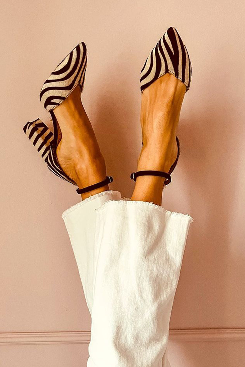 Zebrina™ | Zebra Print Mid-Heel Sandals with Strap
