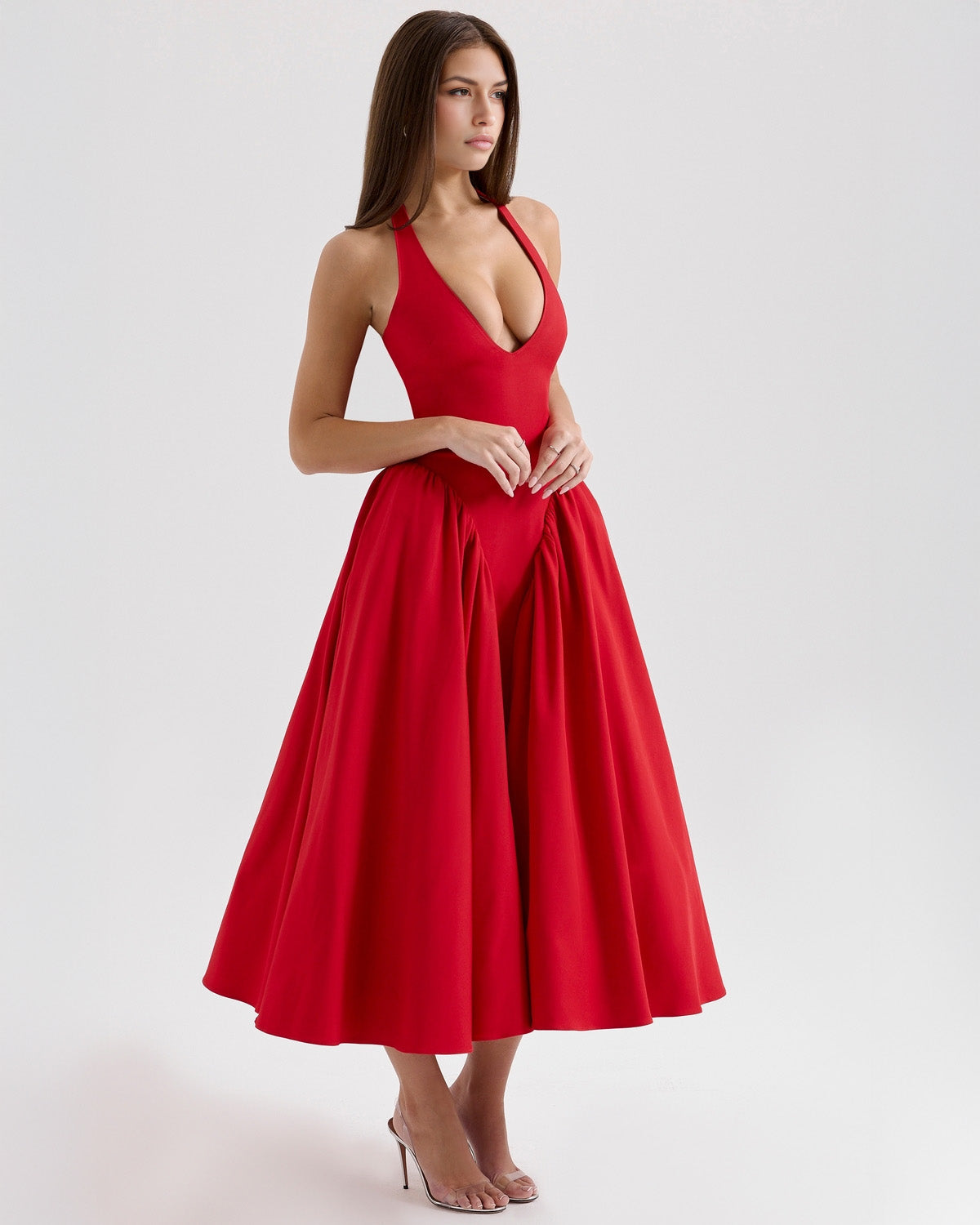 Monroe – Iconic Style Red Midi Dress