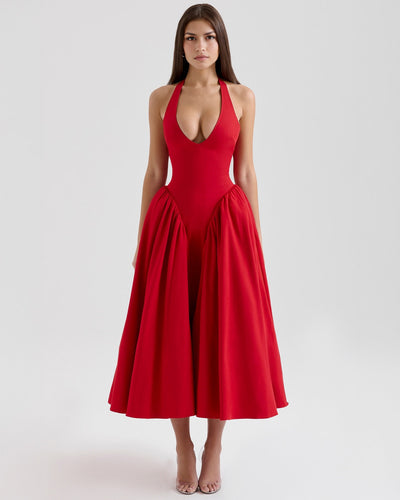 Monroe – Iconic Style Red Midi Dress