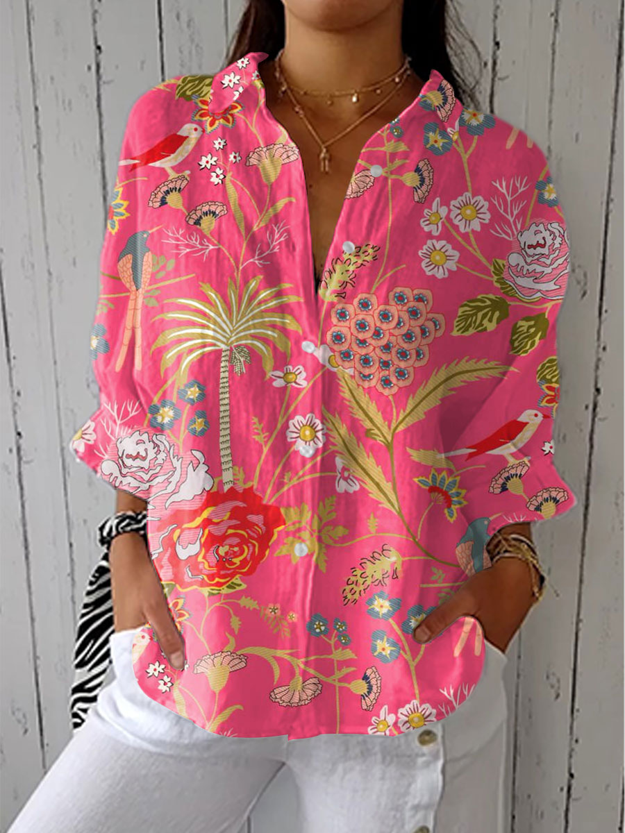 Carol - Tropical Blossom Blouse