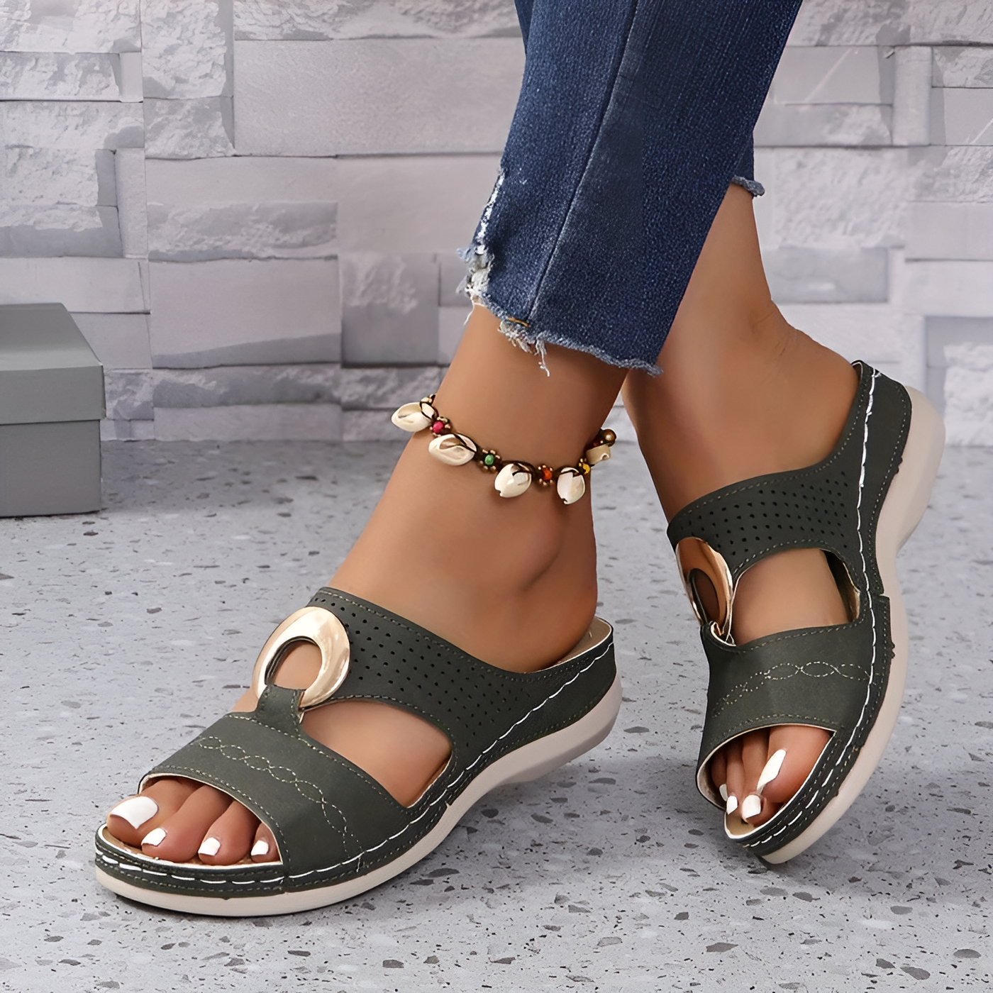 Angelica - Comfortable Slip On Sandals