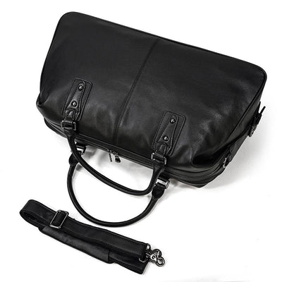 Black Leather Holdall | Zion