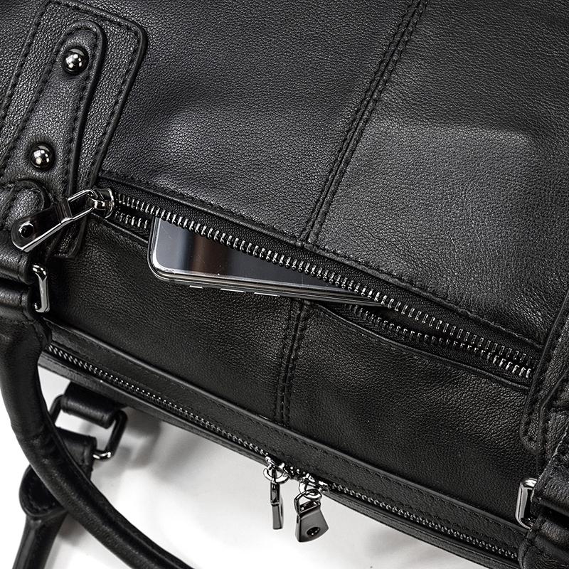 Black Leather Holdall | Zion