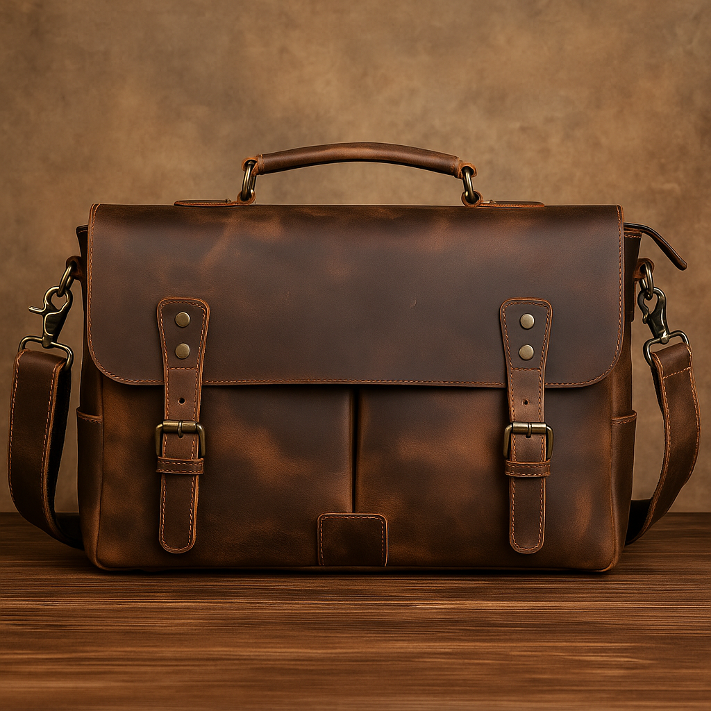Premium Leather Weekender Duffle Bag | Ignatius