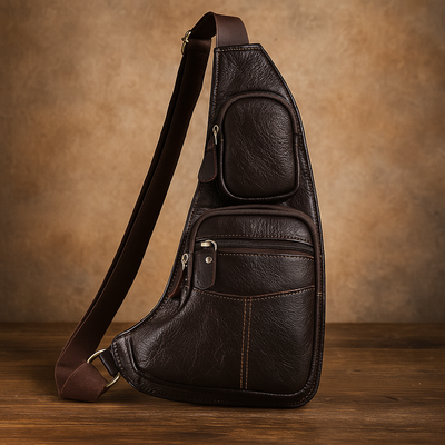 Adjustable Vintage Leather Sling Bag | Vance