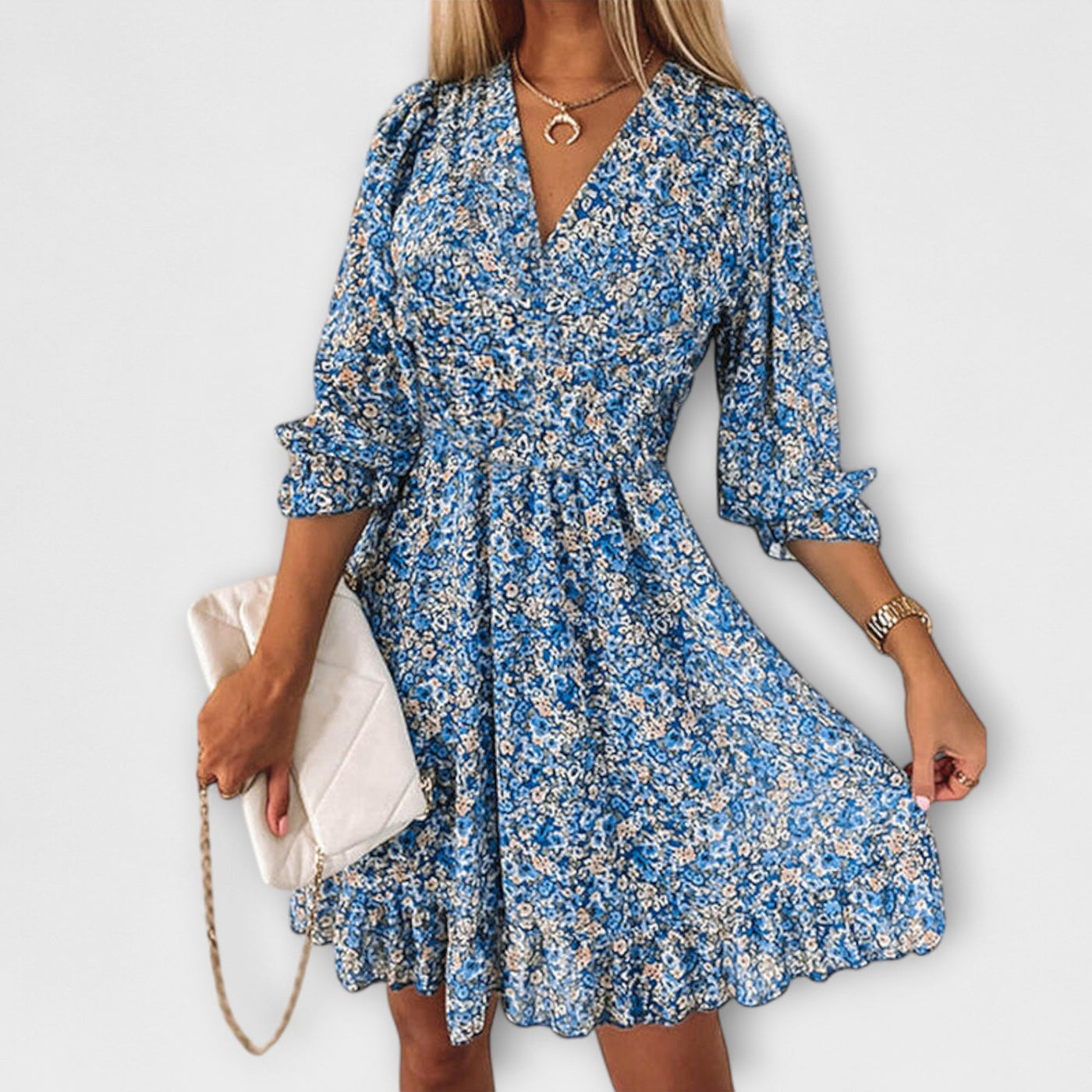 Floral Puff Sleeve Dress for Women