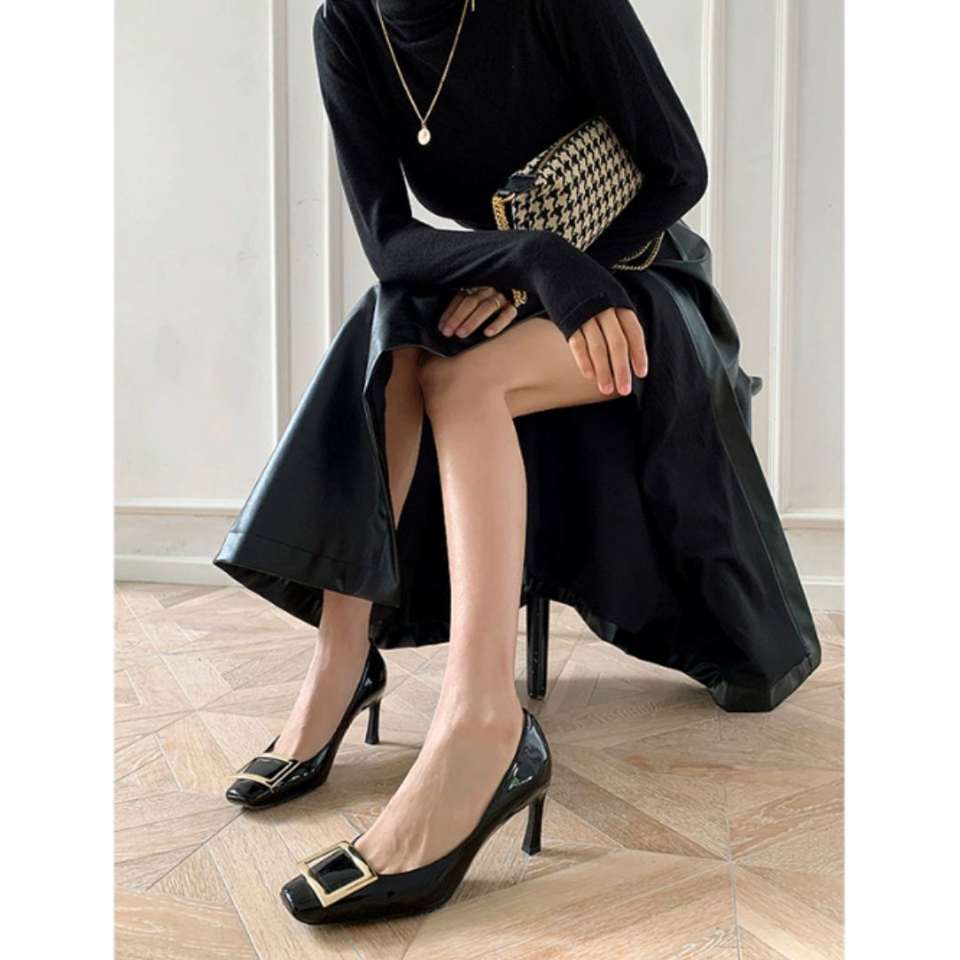 Narella™ | Elegant mid-heel square toe sandals