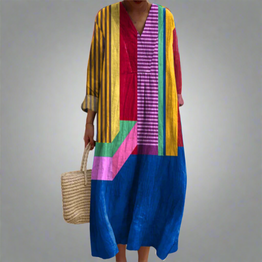 Ruth™ | Airy Maxi Dress with Color Block Design