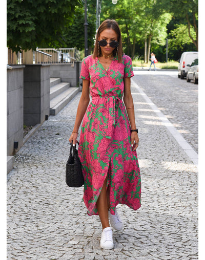 Amelie | Floral Wrap Midi Dress