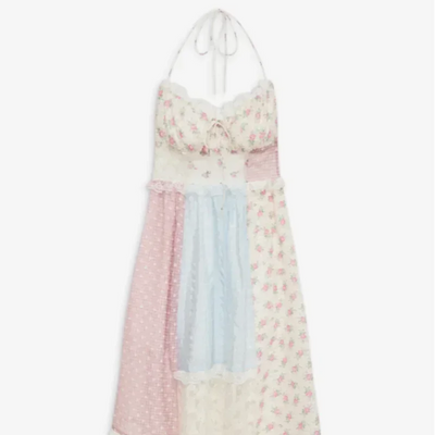 Cyrille - Elegant Strappy Patchwork Maxi Dress