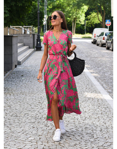 Amelie | Floral Wrap Midi Dress