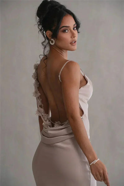 Cassiane - Satin Floral Dress