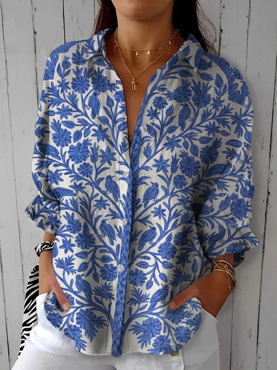 Susan - Blue Garden Blouse