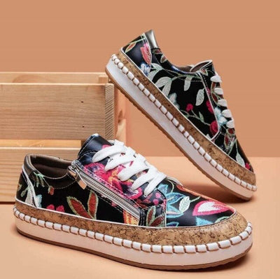 Oluchi™  Floral Orthopedic Zipper Sneakers