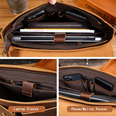 Retro Brown Messenger Bag | Cillian