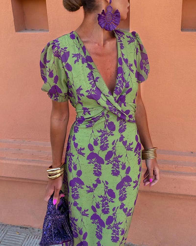 Angelina™ | Stunning V-Neck Midi Dress