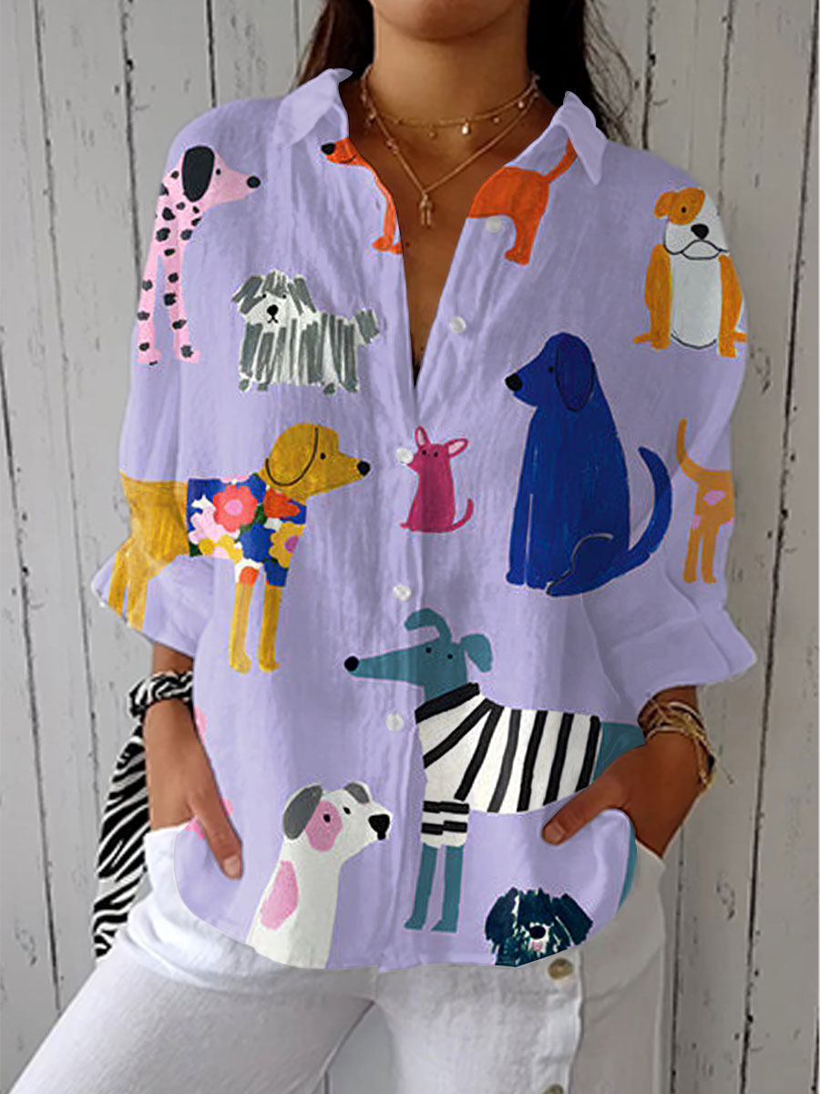 Patricia - Playful Dogs Blouse
