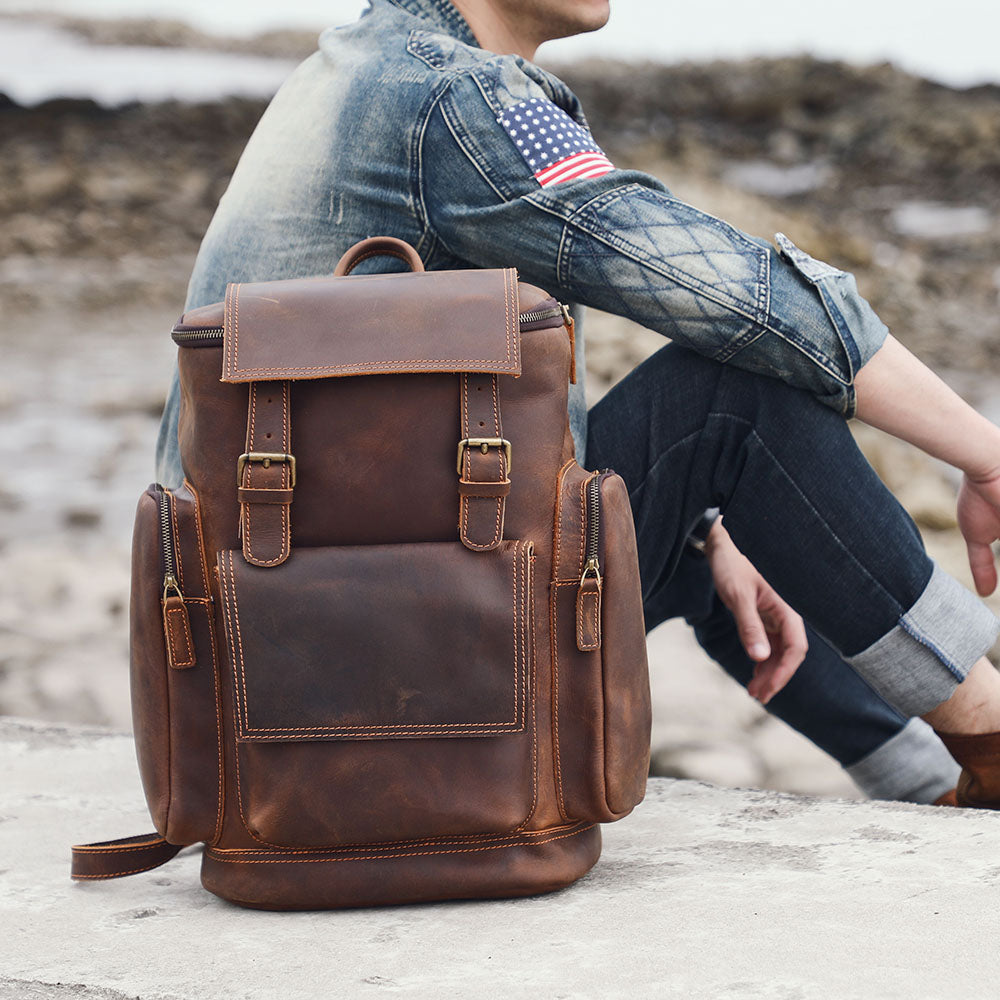 Leather Laptop Backpack | York