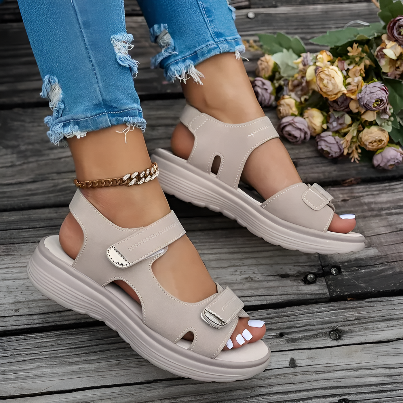 Alia - Comfortable Orthopedic Sandals with Ankle Strap