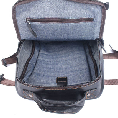 Mens Black Leather Backpack | Lysander