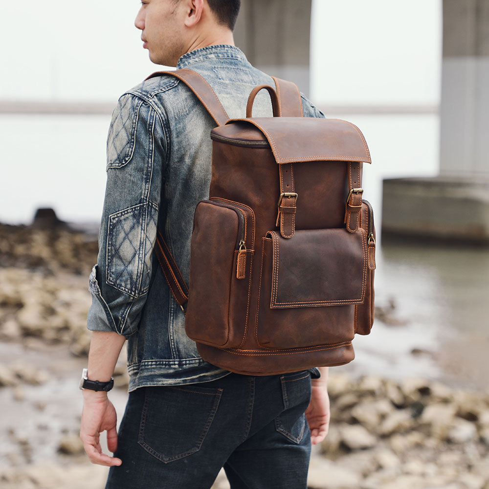 Leather Laptop Backpack | York