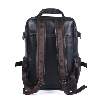 Mens Black Leather Backpack | Lysander
