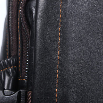 Mens Black Leather Backpack | Lysander