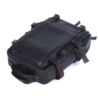 Mens Black Leather Backpack | Lysander
