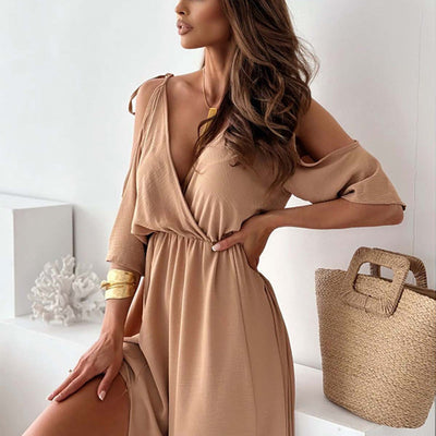 Billie - Trendy Slit Skirt V-Neck Maxi Dress